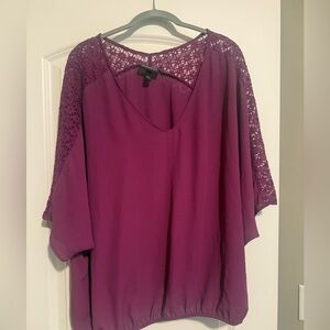 Lane Bryant Purple Dolman Sleeve Blouse